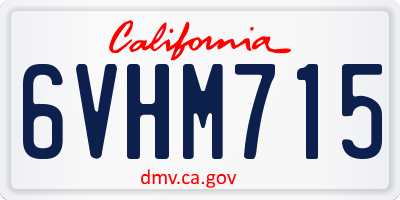 CA license plate 6VHM715