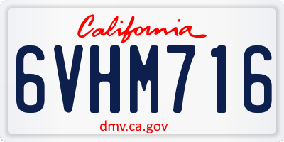 CA license plate 6VHM716