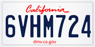 CA license plate 6VHM724