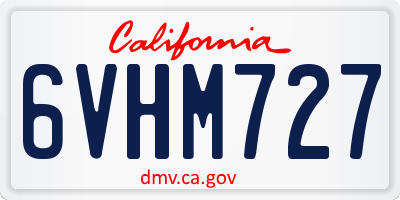 CA license plate 6VHM727