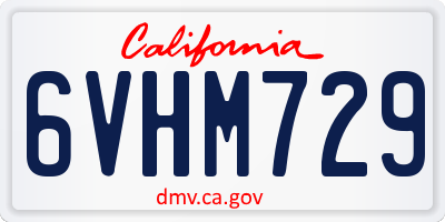 CA license plate 6VHM729