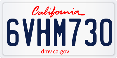 CA license plate 6VHM730