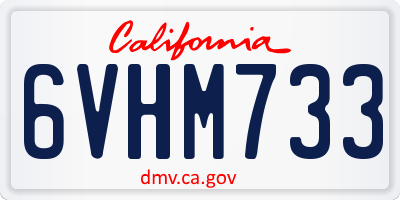 CA license plate 6VHM733