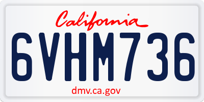 CA license plate 6VHM736
