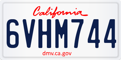 CA license plate 6VHM744