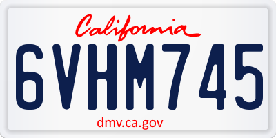 CA license plate 6VHM745