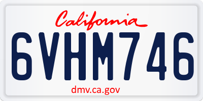CA license plate 6VHM746