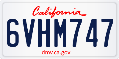 CA license plate 6VHM747