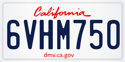 CA license plate 6VHM750