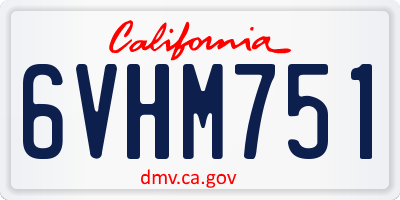 CA license plate 6VHM751