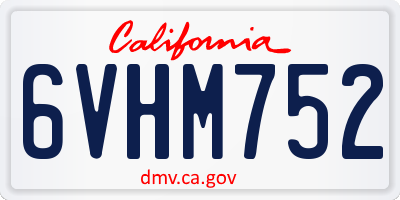 CA license plate 6VHM752