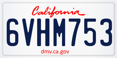 CA license plate 6VHM753