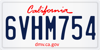 CA license plate 6VHM754
