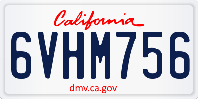 CA license plate 6VHM756