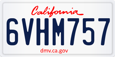 CA license plate 6VHM757