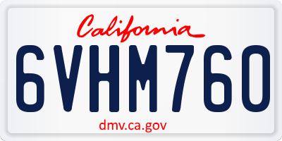 CA license plate 6VHM760