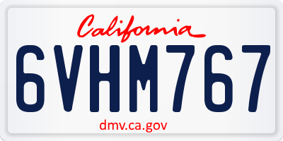 CA license plate 6VHM767