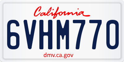 CA license plate 6VHM770