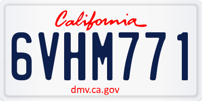 CA license plate 6VHM771
