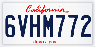 CA license plate 6VHM772