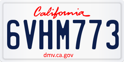 CA license plate 6VHM773
