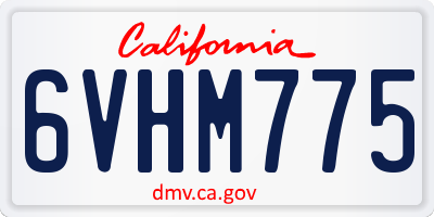 CA license plate 6VHM775