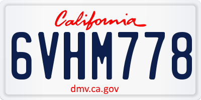 CA license plate 6VHM778