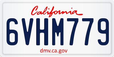 CA license plate 6VHM779