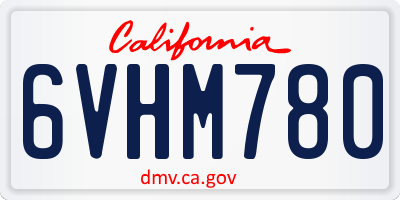CA license plate 6VHM780