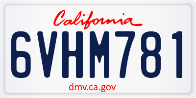 CA license plate 6VHM781