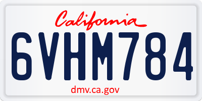 CA license plate 6VHM784