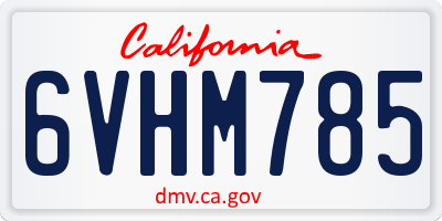 CA license plate 6VHM785