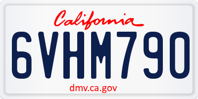 CA license plate 6VHM790