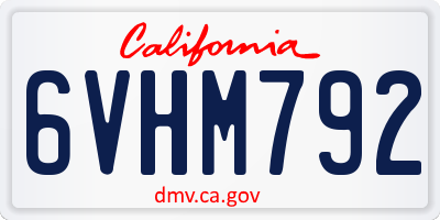 CA license plate 6VHM792
