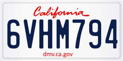 CA license plate 6VHM794