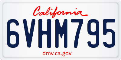 CA license plate 6VHM795