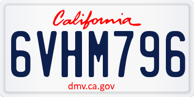 CA license plate 6VHM796