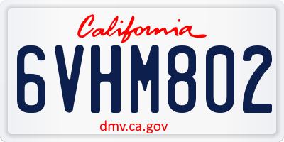 CA license plate 6VHM802