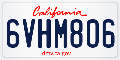 CA license plate 6VHM806