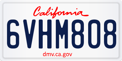CA license plate 6VHM808