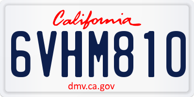 CA license plate 6VHM810