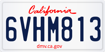 CA license plate 6VHM813