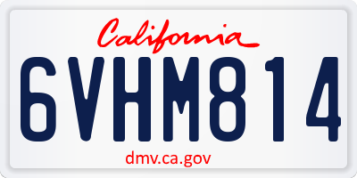 CA license plate 6VHM814