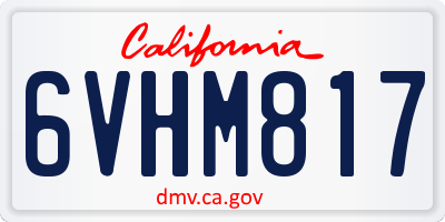 CA license plate 6VHM817