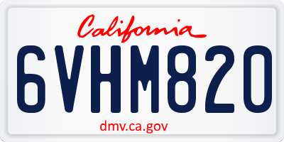 CA license plate 6VHM820