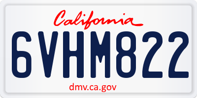 CA license plate 6VHM822