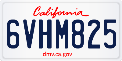 CA license plate 6VHM825