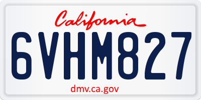 CA license plate 6VHM827