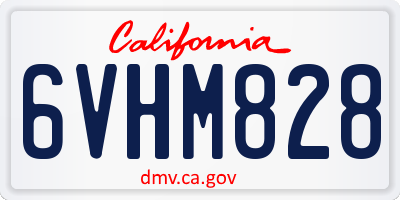 CA license plate 6VHM828