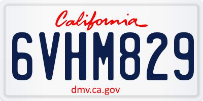 CA license plate 6VHM829